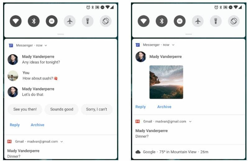 google android p new notification features