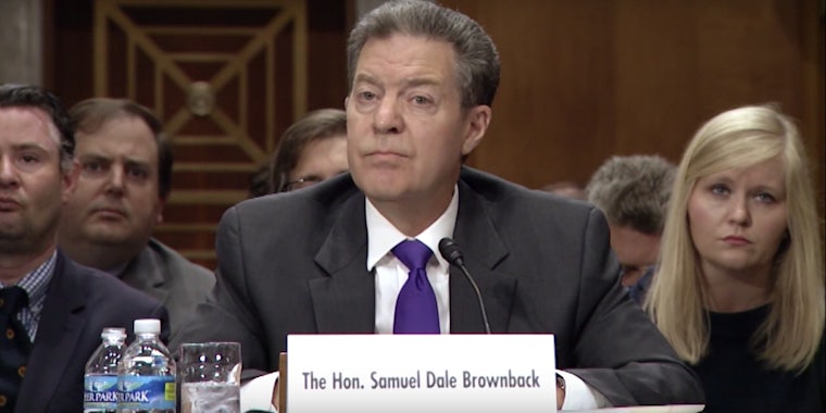 Sam Brownback was confirmed Wednesday in an ambassadorship for religious freedom.