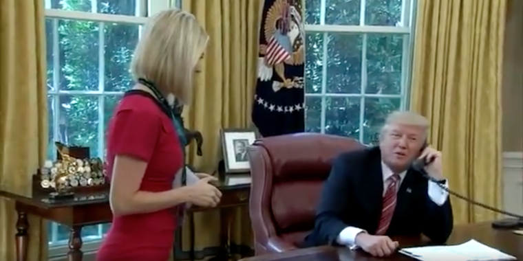 Donald Trump flirting with Irish journalist Caitriona Perry