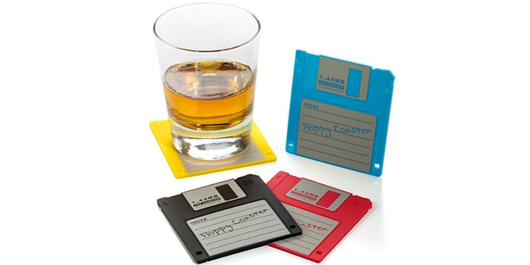 floppy disk drink coasters
