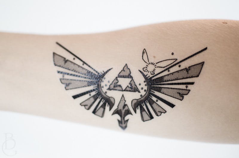 Legend of Zelda temporary tattoo.