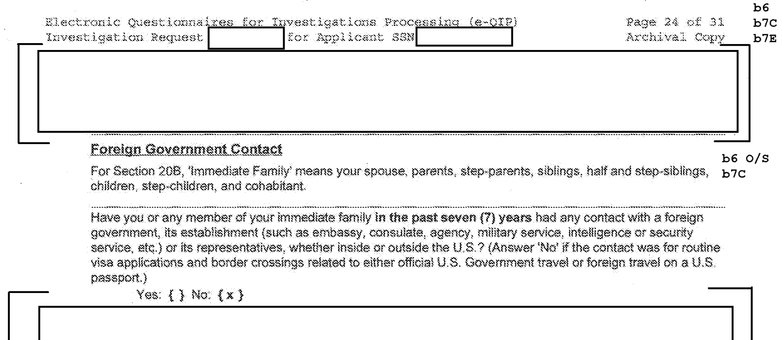 Jeff Sessions Security Clearance Form