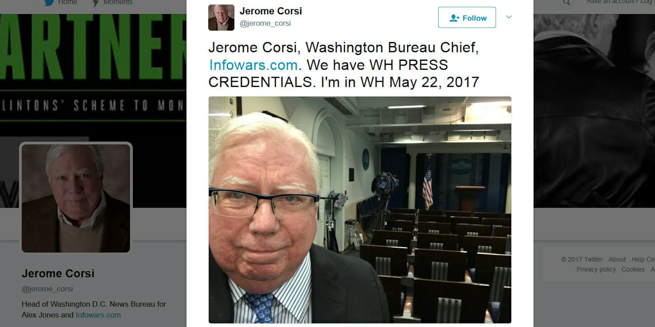 Jerome Corsi, Washington Bureau Chief of Infowars
