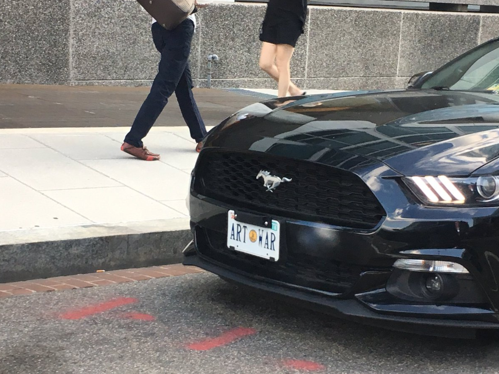 Seb Gorka's Mustang with ART WAR vanity plates