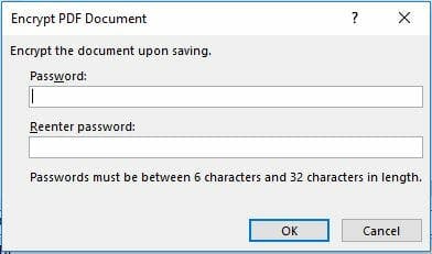 Windows PDF Encryption Password
