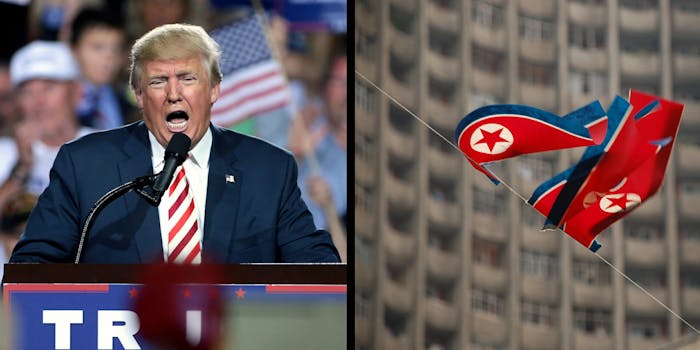 Donald Trump and the North Korean flag