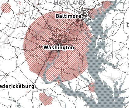 Washington D.C. no drone map