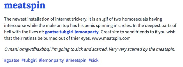 Meatspin's entry on Urban Dictionary.