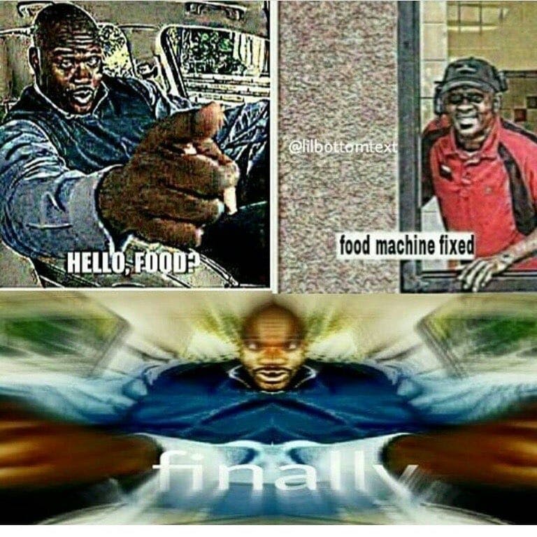 shaq food machine fixed understandable meme