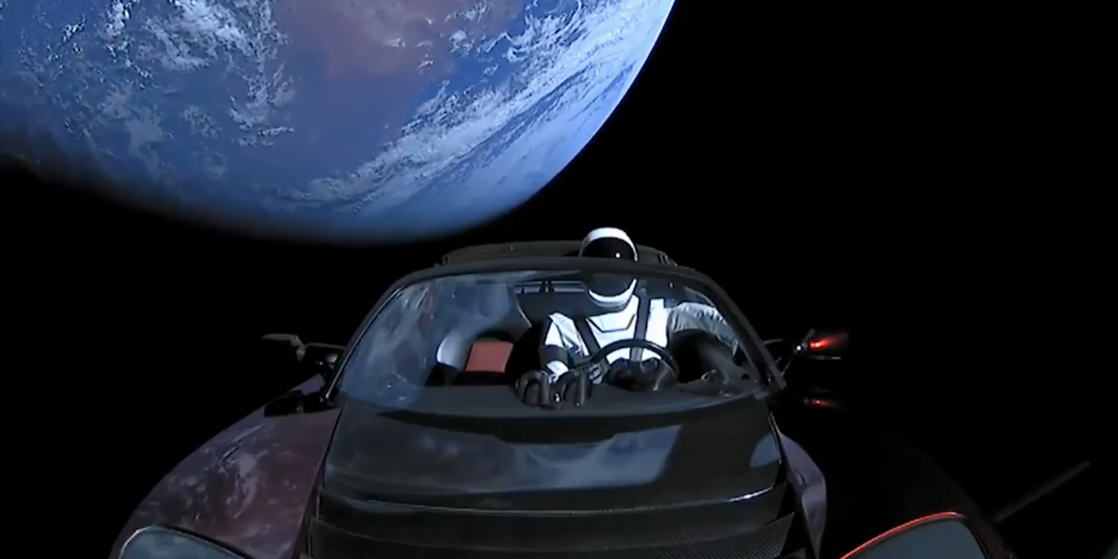 Tesla roadster in space