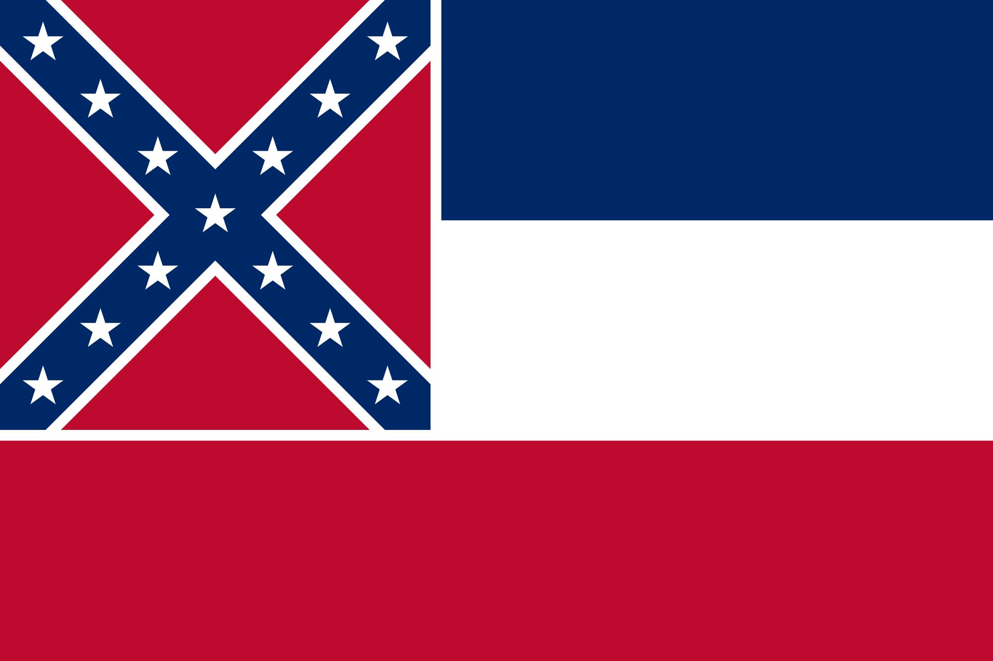 The current Mississippi state flag, adopted in 1894.