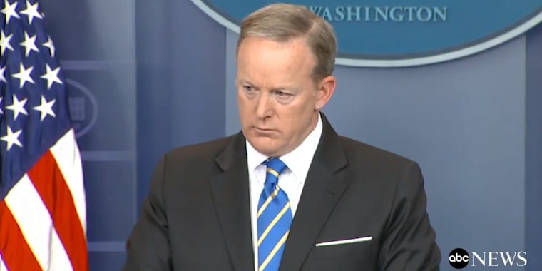 White House Press Secretary Sean Spicer answers questions on May 15.