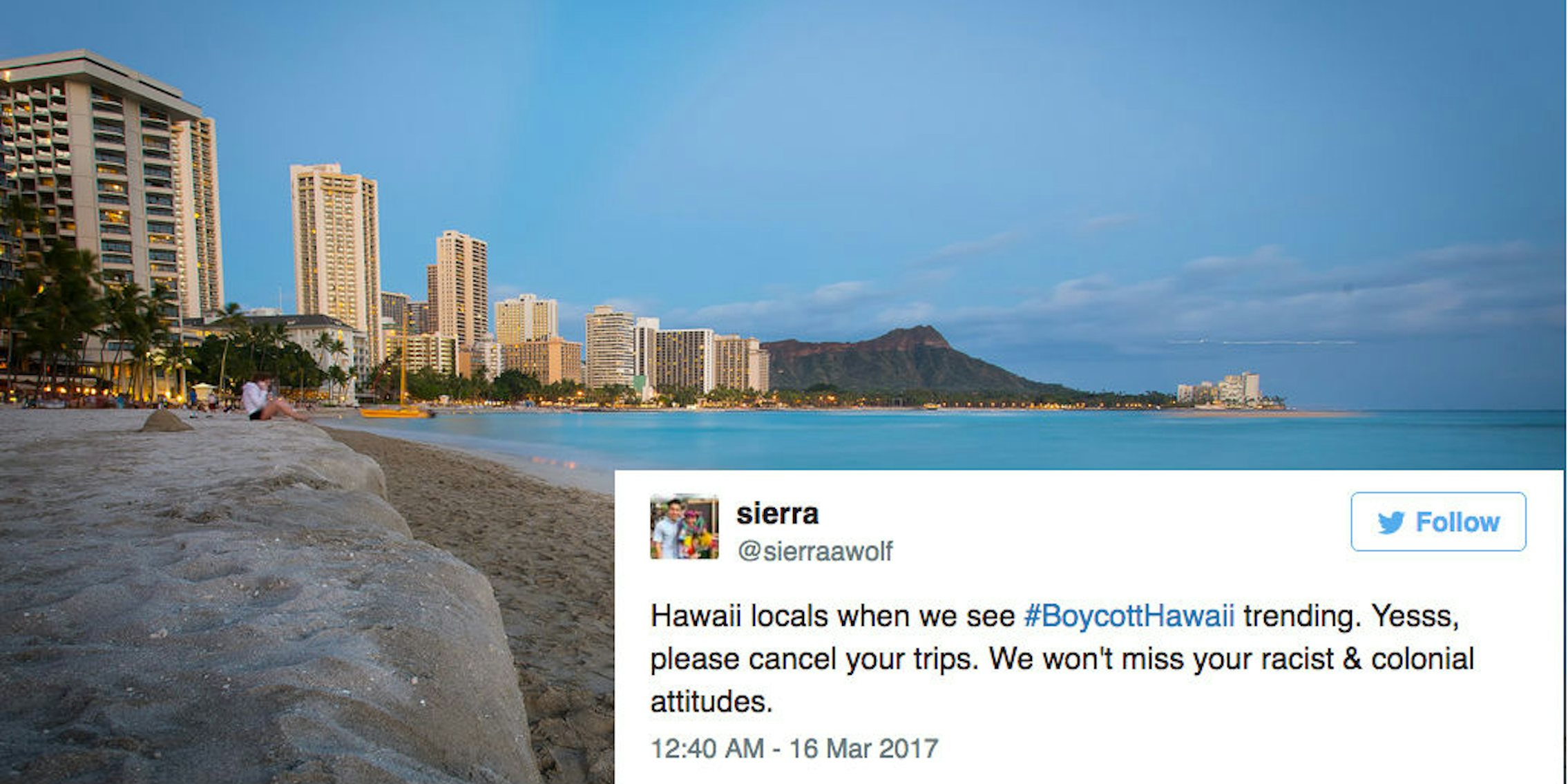 Hawaii Waikiki boycott Twitter