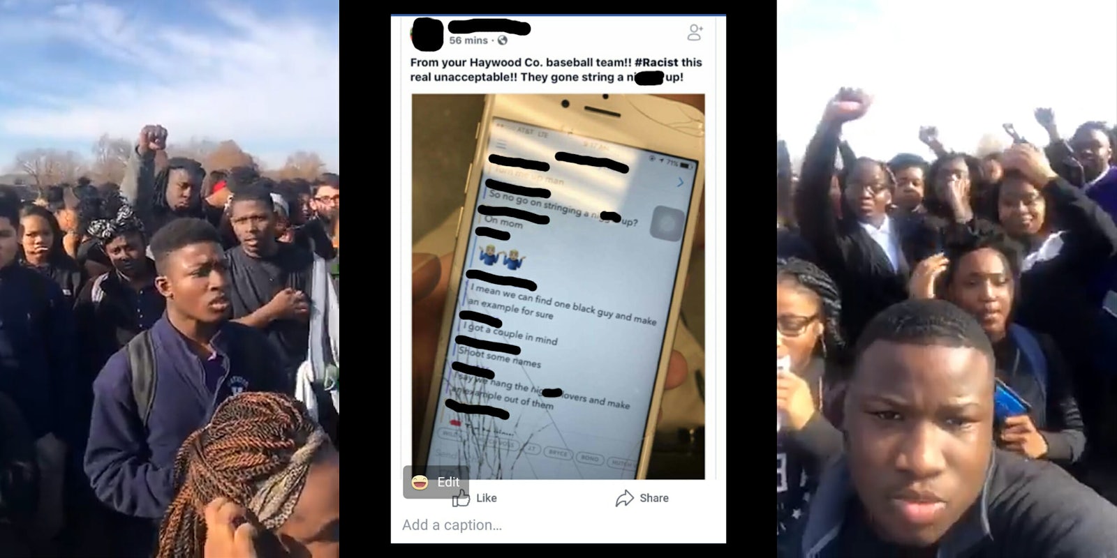 Haywood High school students protest racist social media post