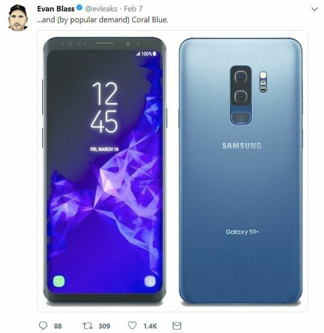 samsung galaxy s9 and s9+ smartphone