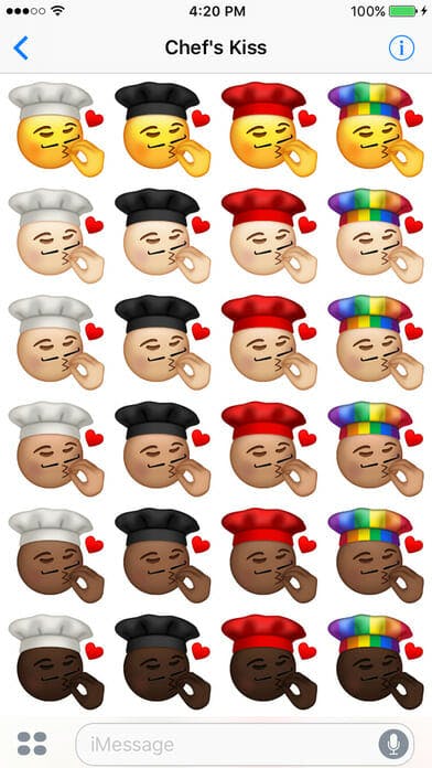 italian chef kisses emoji