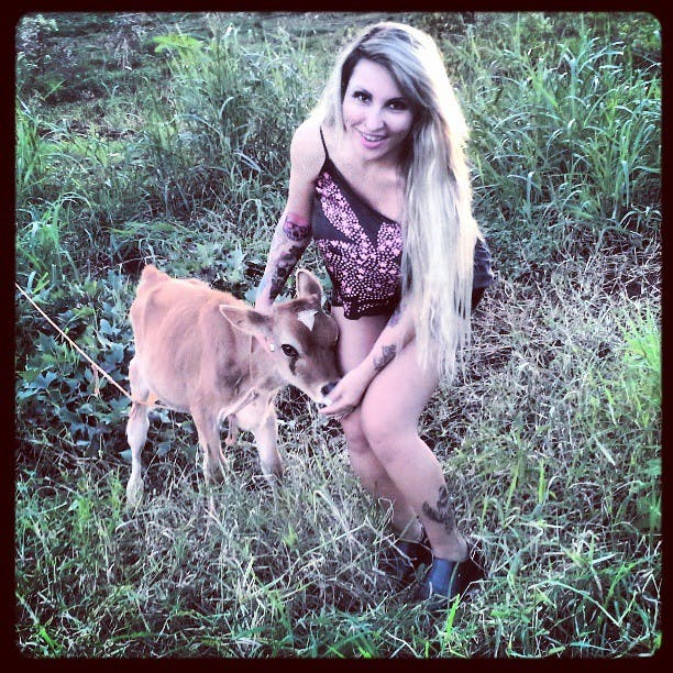Brazilian model breastfeeds a calf on Instagram - The Daily Dot