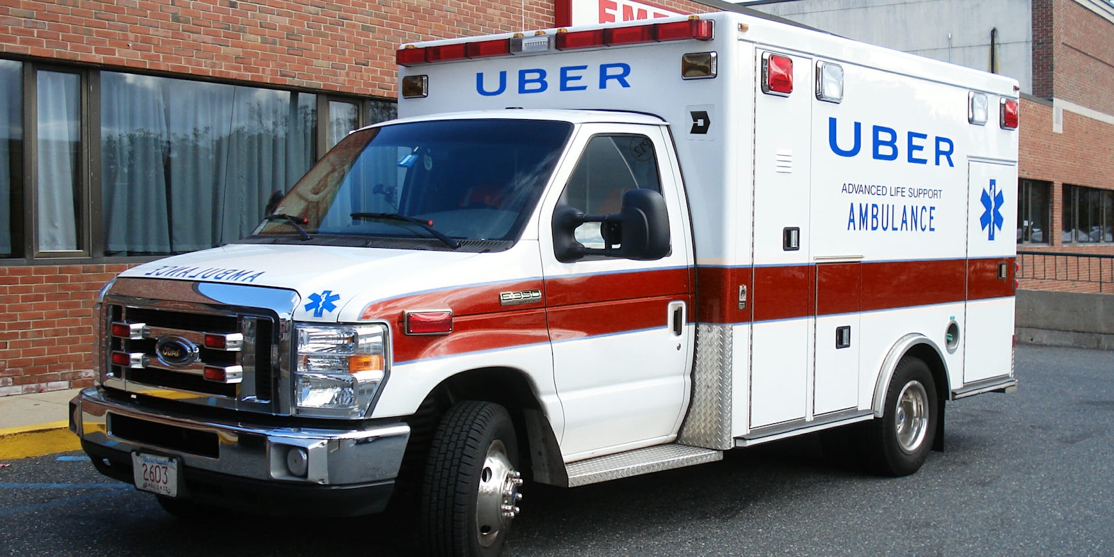 Ambulance with Uber markings