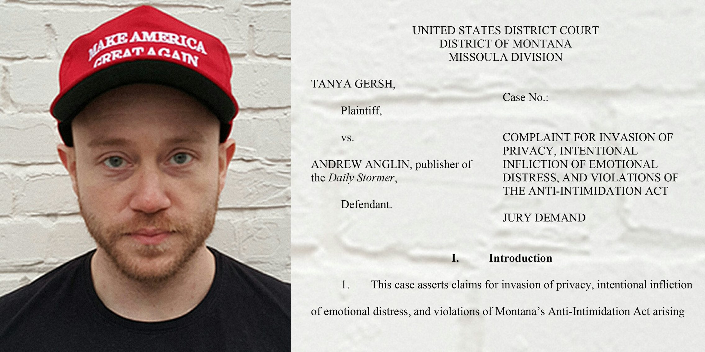 Andrew Anglin lawsuit notice