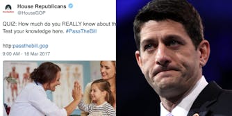 Paul Ryan House GOP Tweet with AHCA Typo