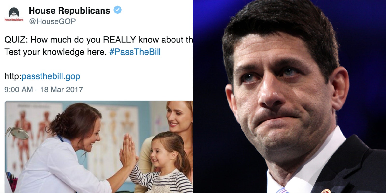 Paul Ryan House GOP Tweet with AHCA Typo