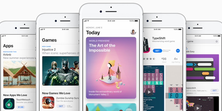 App Store screen grabs on iPhones