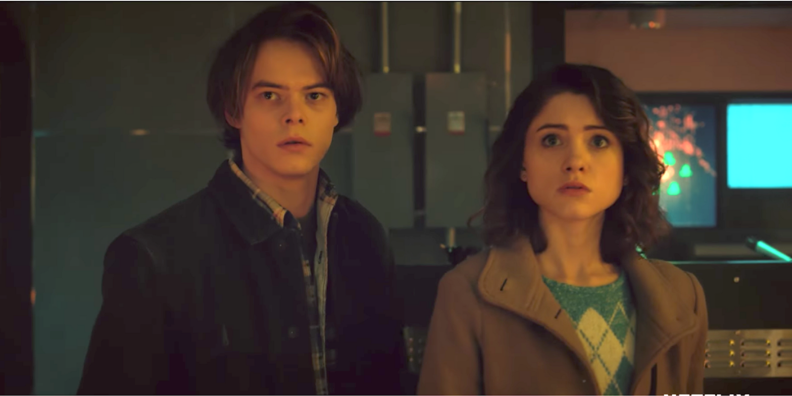 A scene from the 'Stranger Things' trailer featuring Charlie Heaton