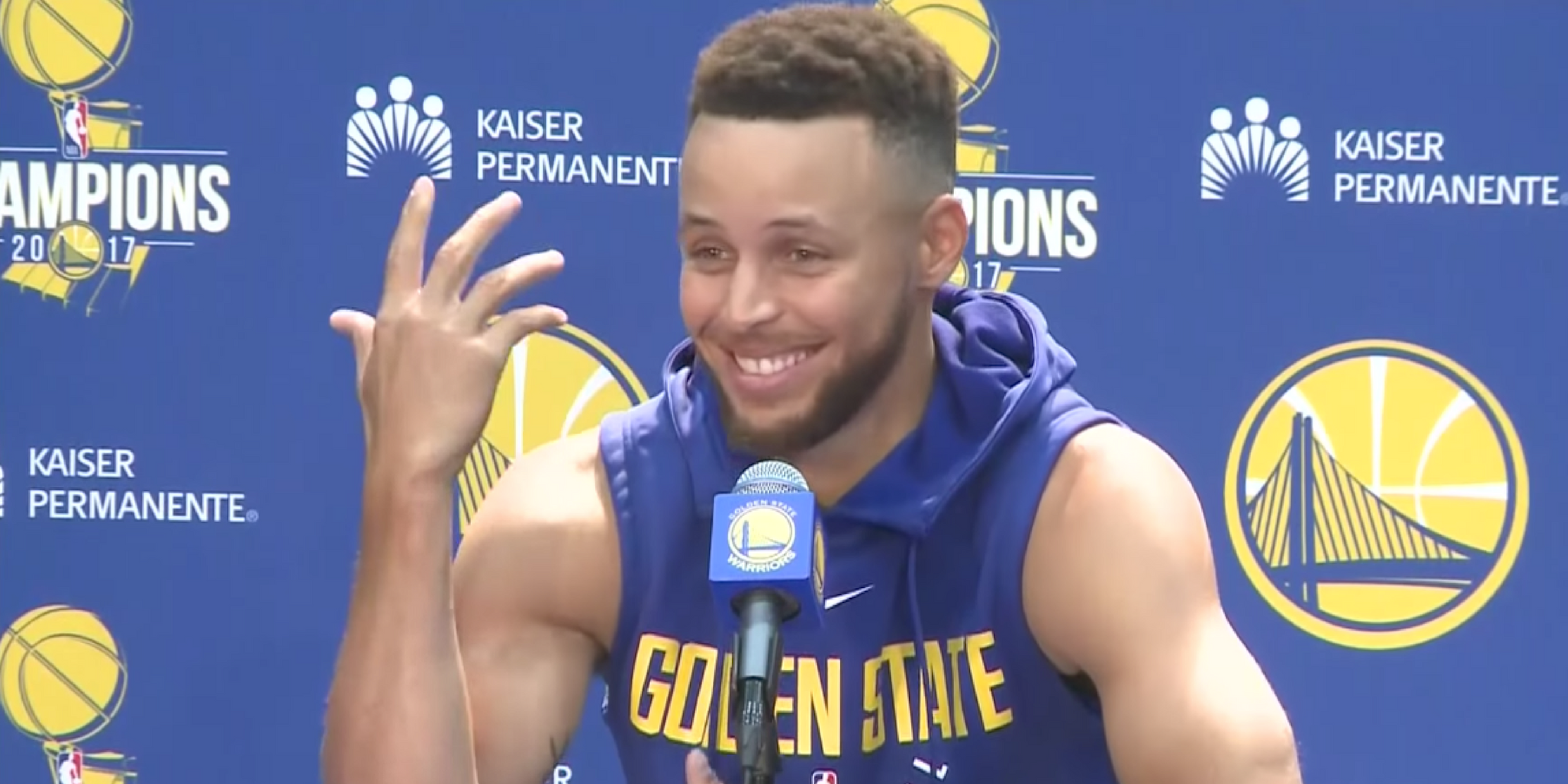 Stephen Curry speaking about President Donald Trump