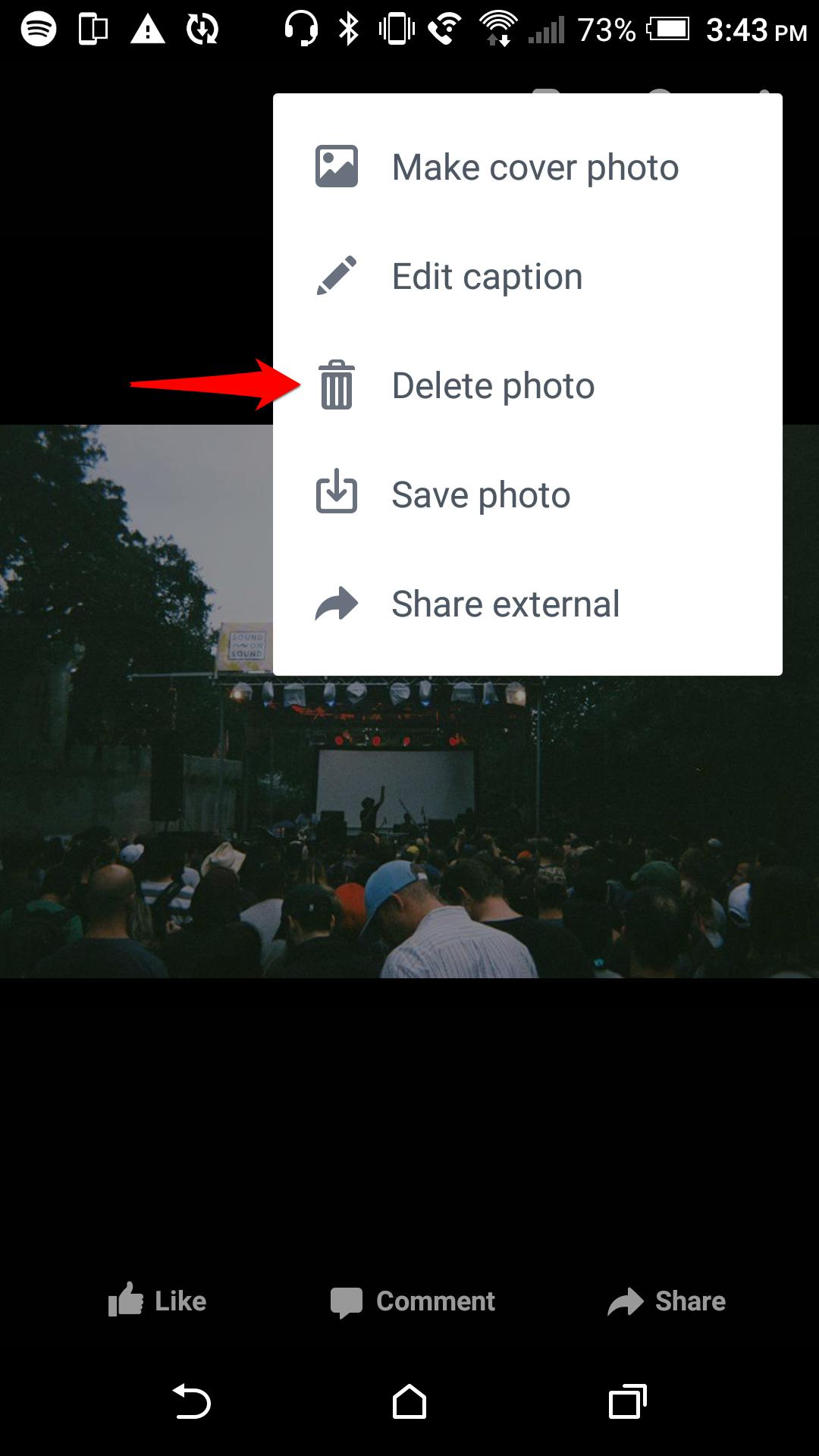 How do i delete photos from facebook