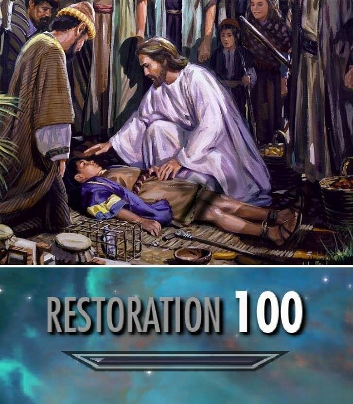 jesus skyrim restoration meme