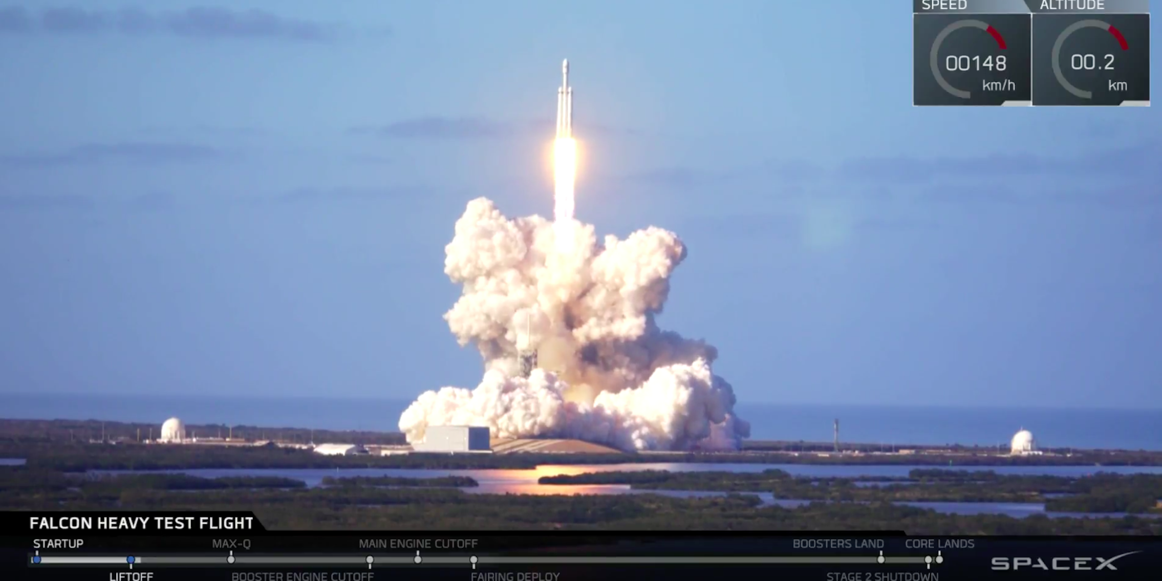 spacex falcon heavy launch liftoff