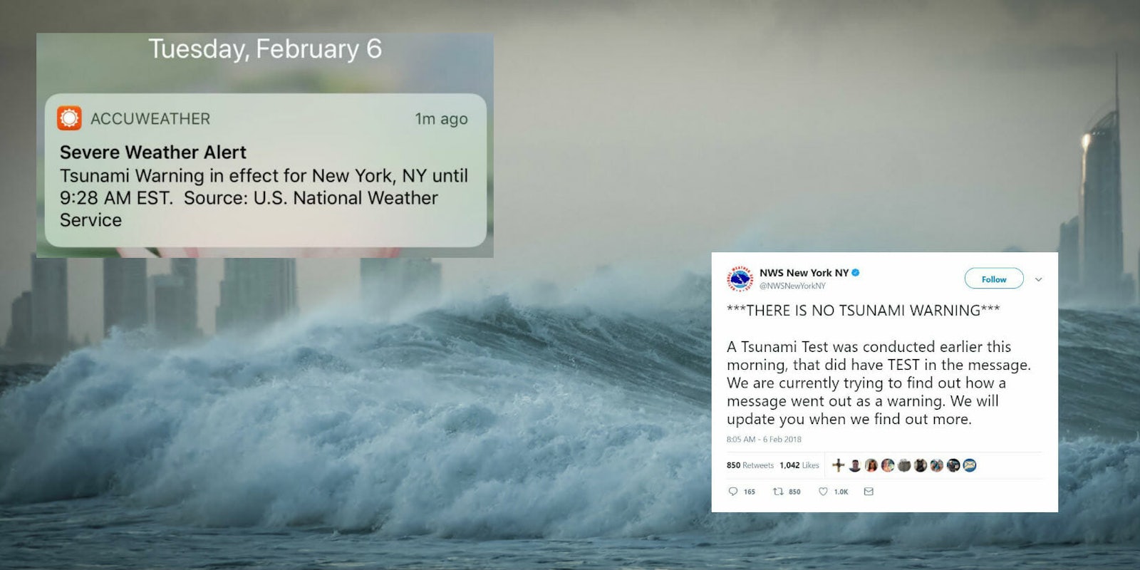 tsunami false alarm accuweather national weather service