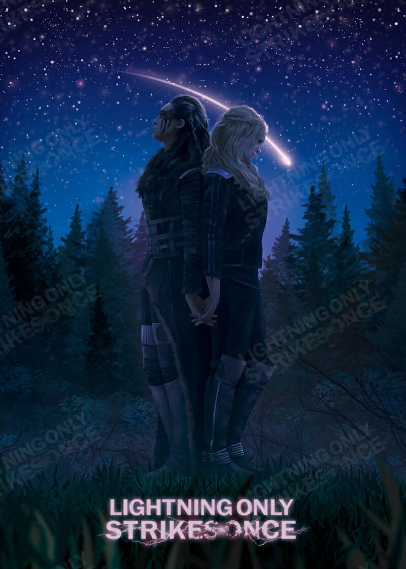 Illustration from 'The 100' fan comic 'Lightning Only Strikes Once.'