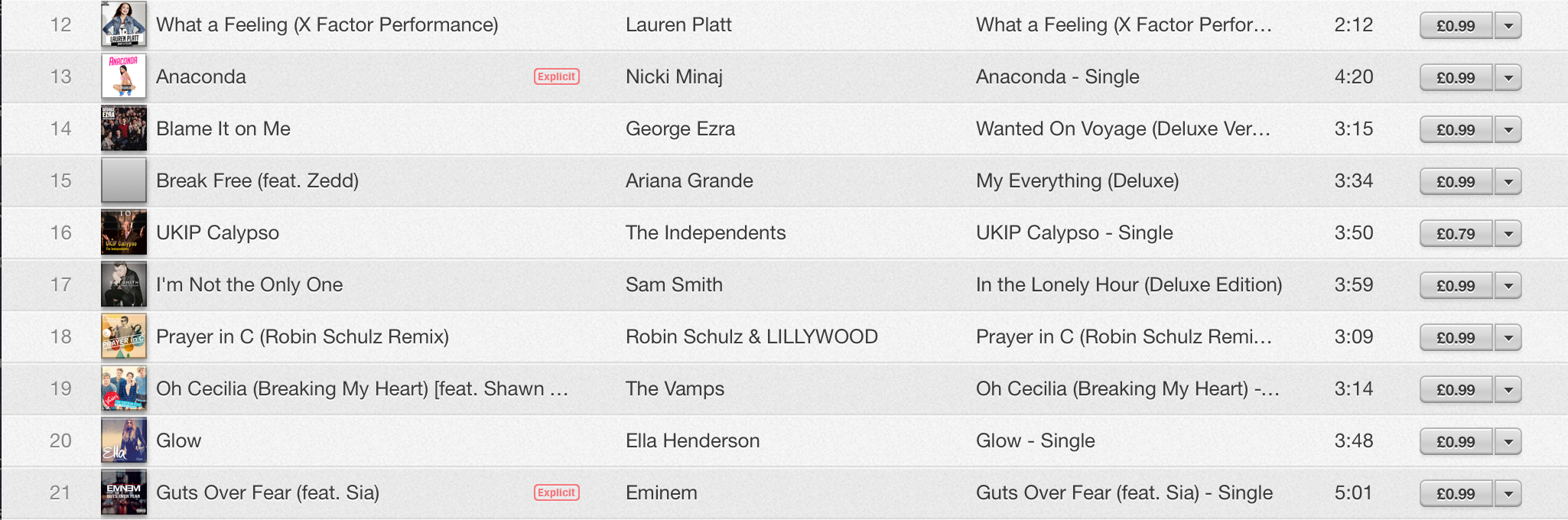 UKIP calypso iTunes UK chart