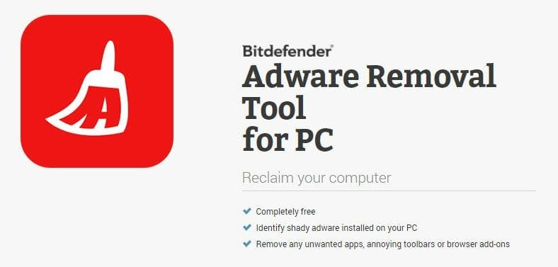 Bitdefender's Adware Removal Tool for PC