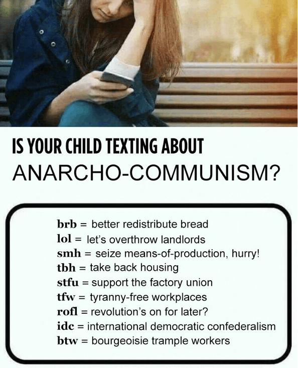 child texting anarcho-communism meme