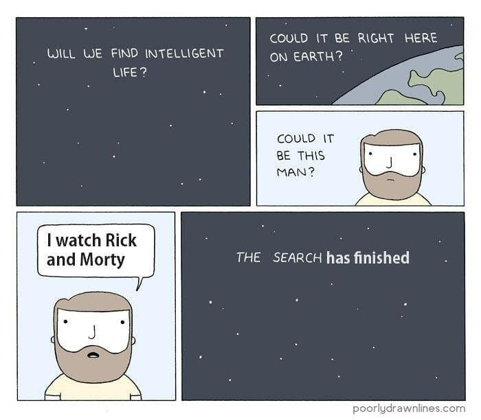 rick and morty intelligent life meme comic