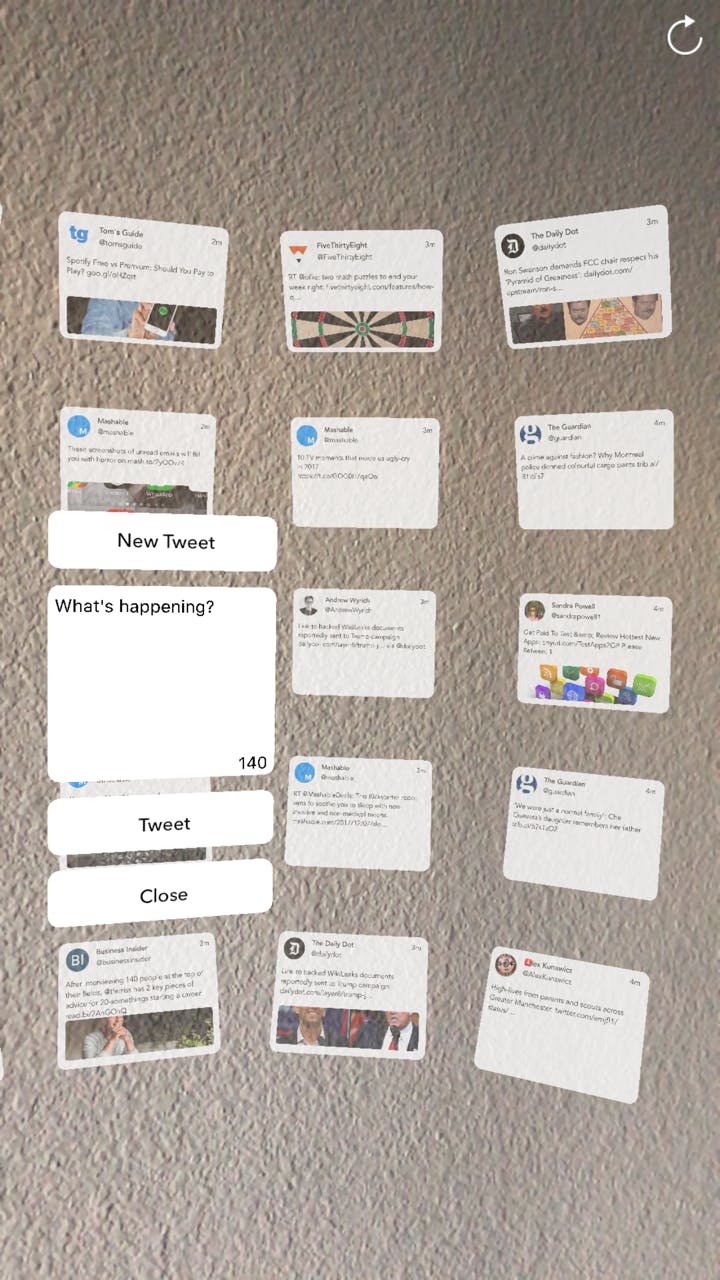 ar twitter app augmented reality tweetreality