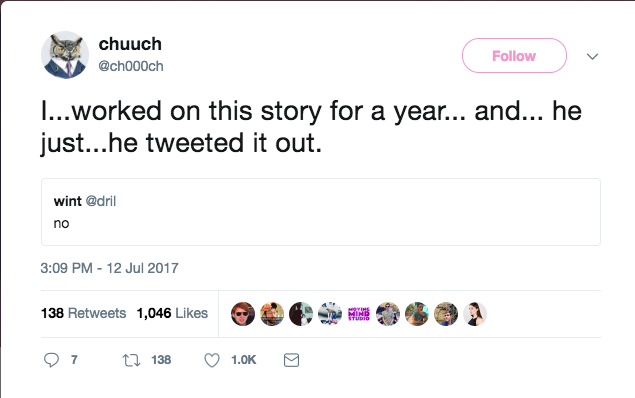 he just tweeted it out