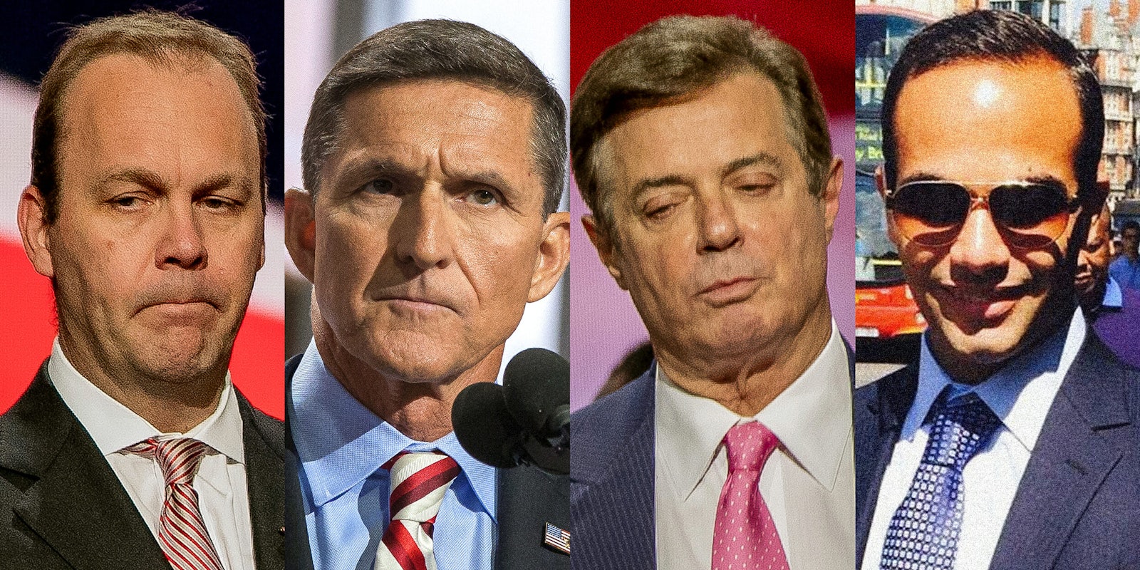 mueller charges filed: Rick Gates, Michael Flynn, Paul Manafort, George Papadopoulos