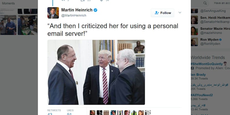 Sen. Martin Heinrich's Twitter post.