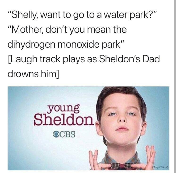 young sheldon water park drowning meme