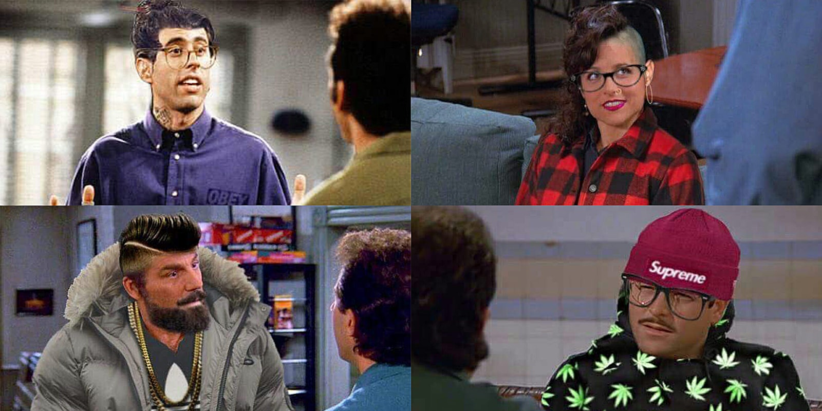 Seinfeld dressed as hipsters