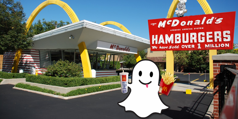McDonalds job applications Snapchat