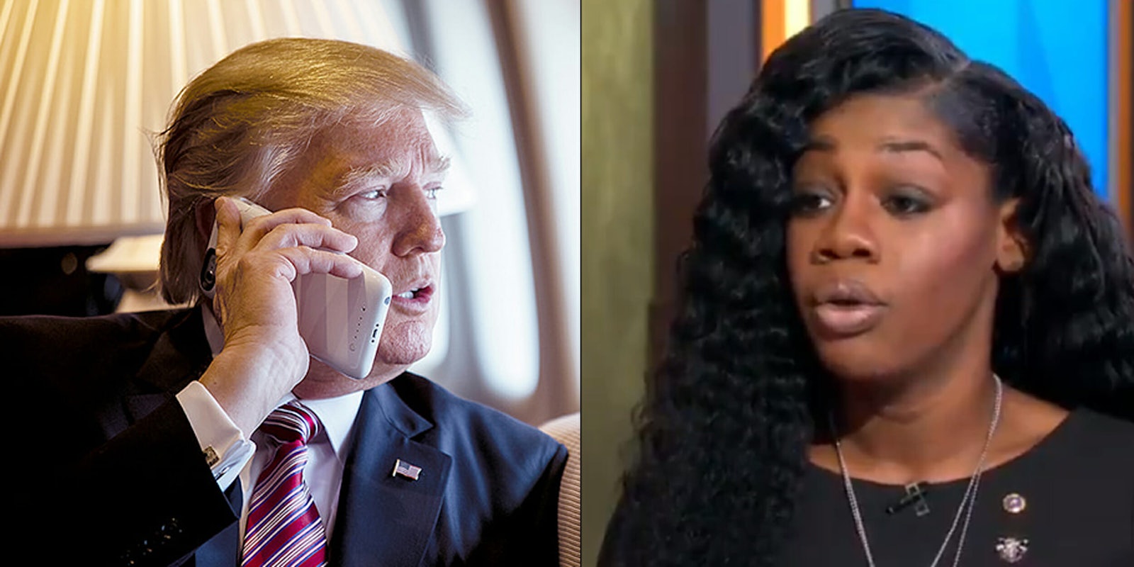 Myeshia Johnson, the widow of Sgt. La David T. Johnson, said claims that Donald Trump told her that her husband 'knew what he signed up for' were '100 percent correct' during an interview with Good Morning America.