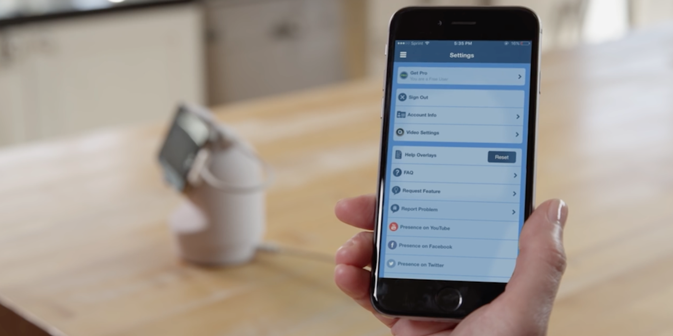 free home security apps : Presence app on an iPhone