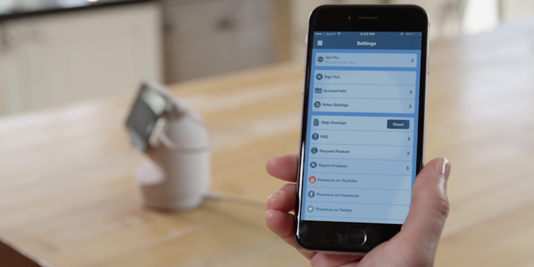 free home security apps : Presence app on an iPhone