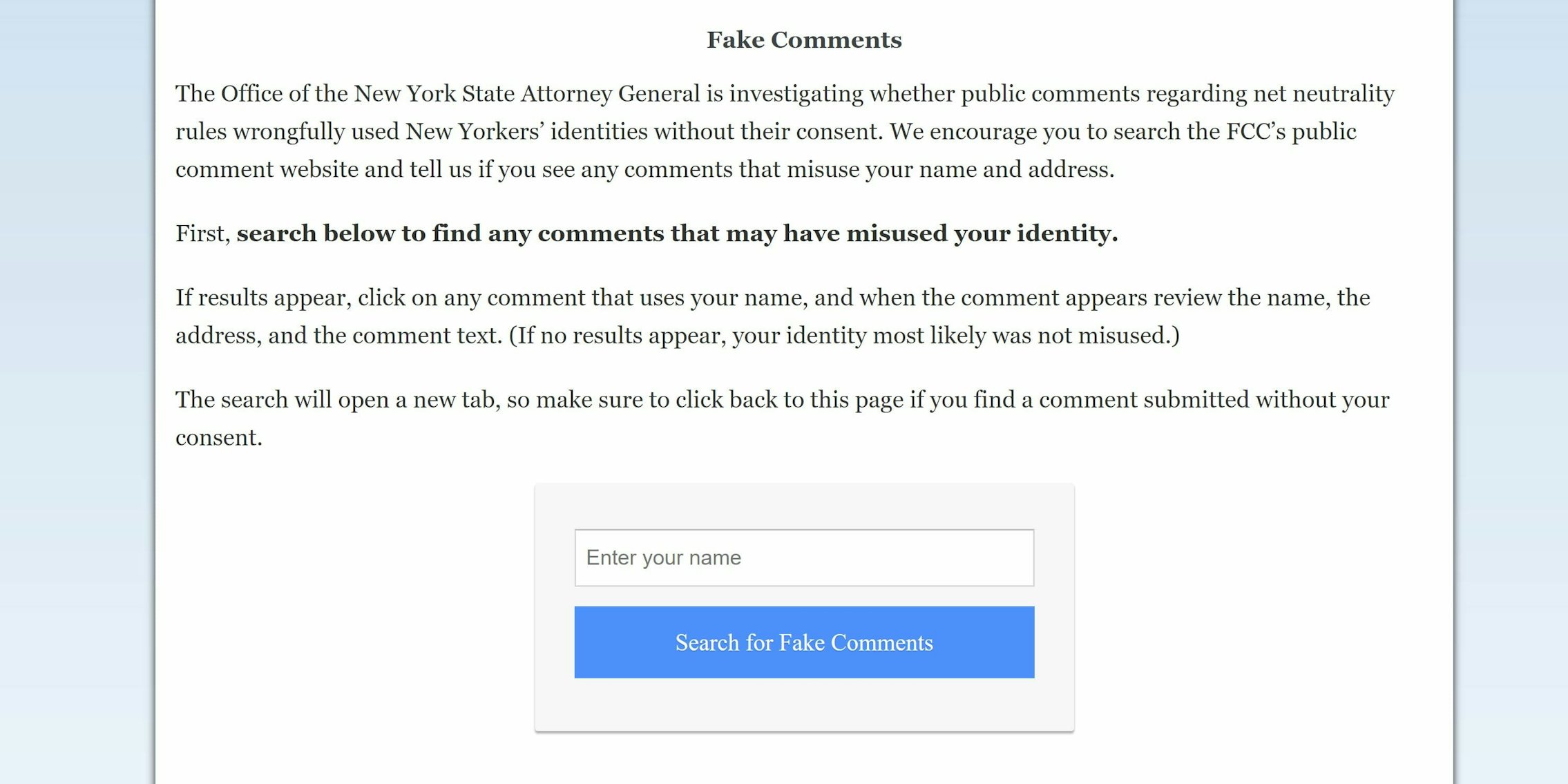 fcc fake comments net neutrality tool