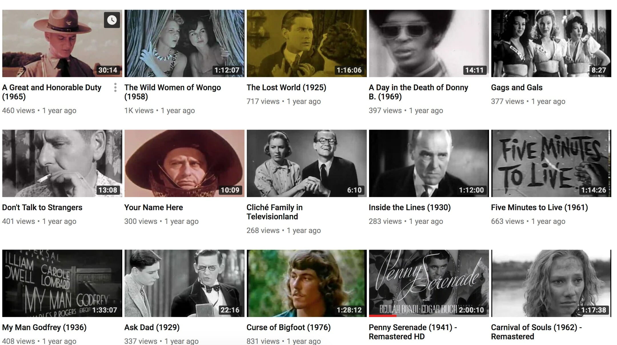 Free Movies on YouTube 45 Old and Classic Movies August 2019