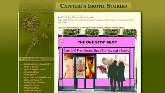 A screengrab from curated erotica collection Caffeiri.